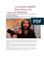 LA PAGINA - Juzgarán a un actor español por insultar a Dios y a la Virgen en Facebook