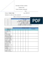 Rúbrica de evaluación para  examen remedial