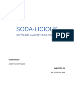 Soda-Licious: (Softdrinks Manufacturing Company)