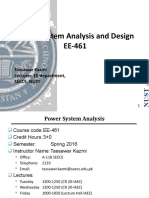 Power System Analysis and Design EE-461: Tassawar Kazmi Lecturer, EE Department, Seecs, Nust