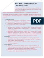 Características de los procesos de manufactura y ensamble