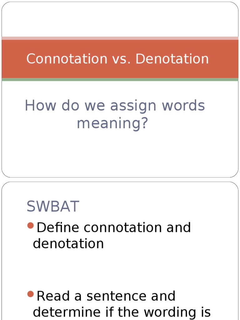 Connotation vs. Denotation Explained | PDF | Snake