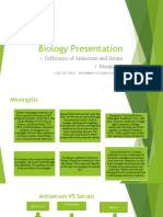 Biology Presentation: Difference of Antiserum and Serum Meningitis