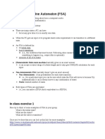 Finite State Machine Automaton (FSA) : in Class Exercise 1