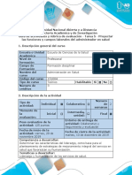 Guía de Actividades y Rúbrica de Evaluación - Tarea 5 - Proyectar Las Funciones y Campos Laborales Del Administrador en Salud