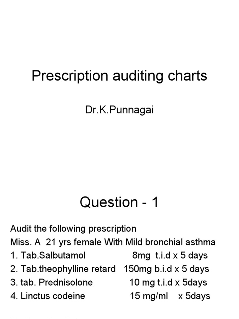 Prescription Auditing Charts | PDF | Medical Treatments | Drugs