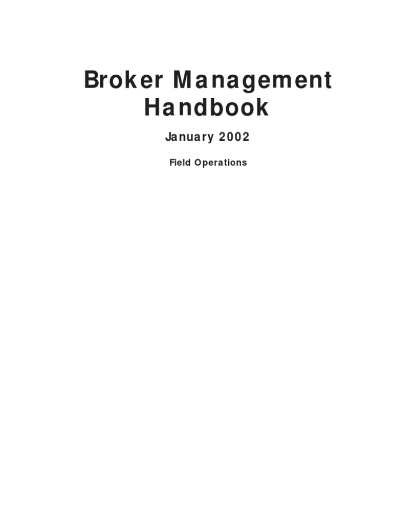 Broker Handbook PDF U.S. Customs And Border Protection Customs