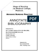 Annotated Bibliography: College of Nursing Madurai Medical College, Madurai. A N P