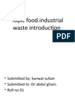Topic Food - Industrial Waste Introduction