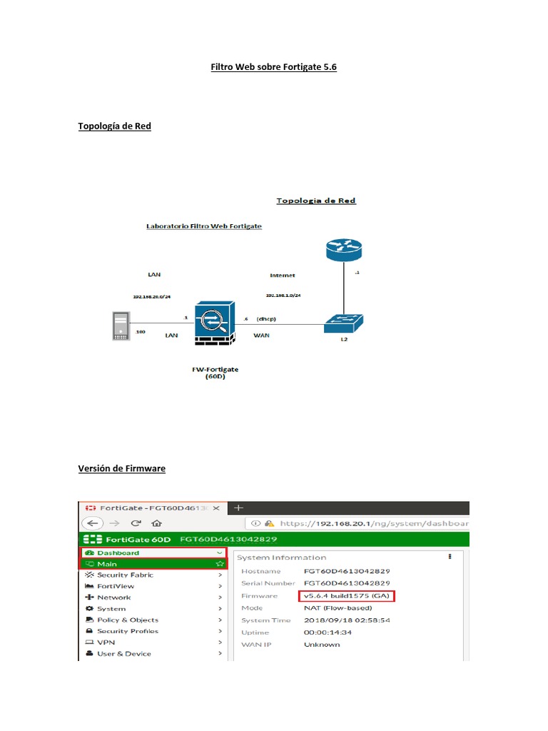 Configuración del Filtro Web en Fortigate | PDF | Cortafuegos ...