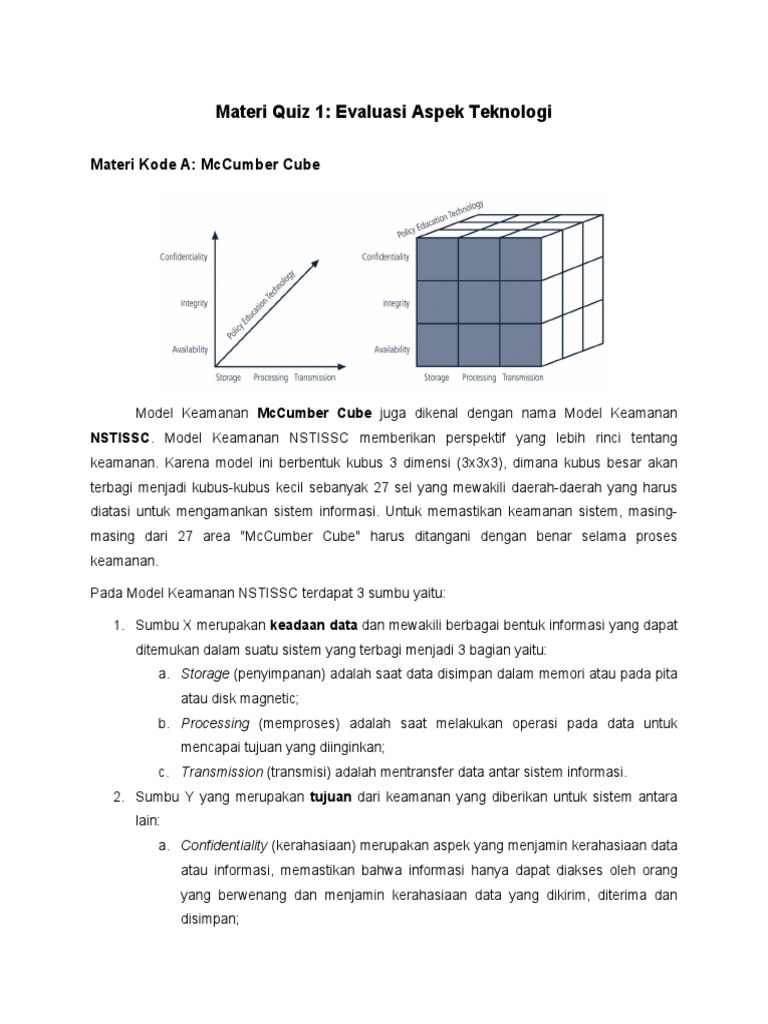 Model Keamanan McCumber Cube | PDF | Teknologi & Rekayasa