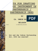 Hints For Drafting A Instrument of Partnership