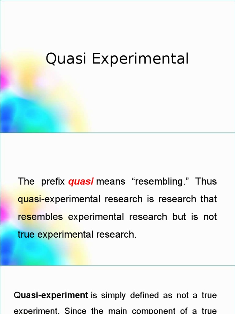 Quasi Experimental PDF Experiment Psychology