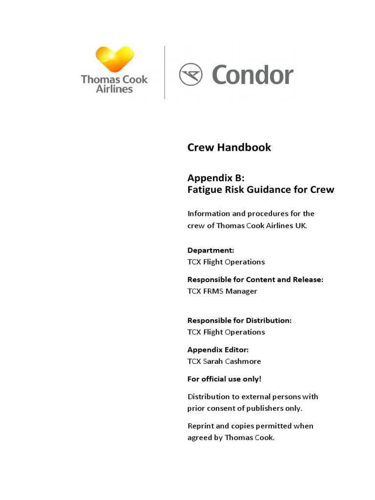 Crew Fatigue Risk Management Guide | PDF | Shift Work | Sleep