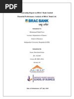 Internship Report On BRAC Bank Limited Financial Performance Analysis of BRAC Bank LTD