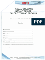 Manual Utilizare Instant Pe Gaz Calore TF11CSC Premium