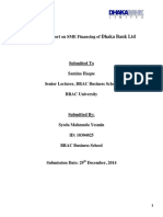 Dhaka Bank LTD: Internship Report On SME Financing of