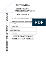 2020 Matematika Nyílt Emelt PRÉ 2020 - 02 - 11 PDF