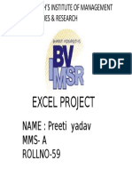 Bharati Vidyapeeth's Excel Project by Preeti Yadav