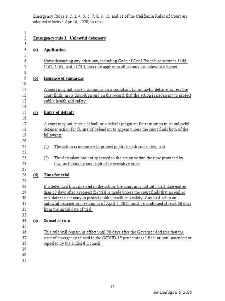 20-141 Emergency Rules-Complete Rule Set (As Adopted April 6 2020 ...