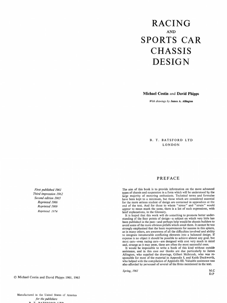 racing and sports car chassis design pdf