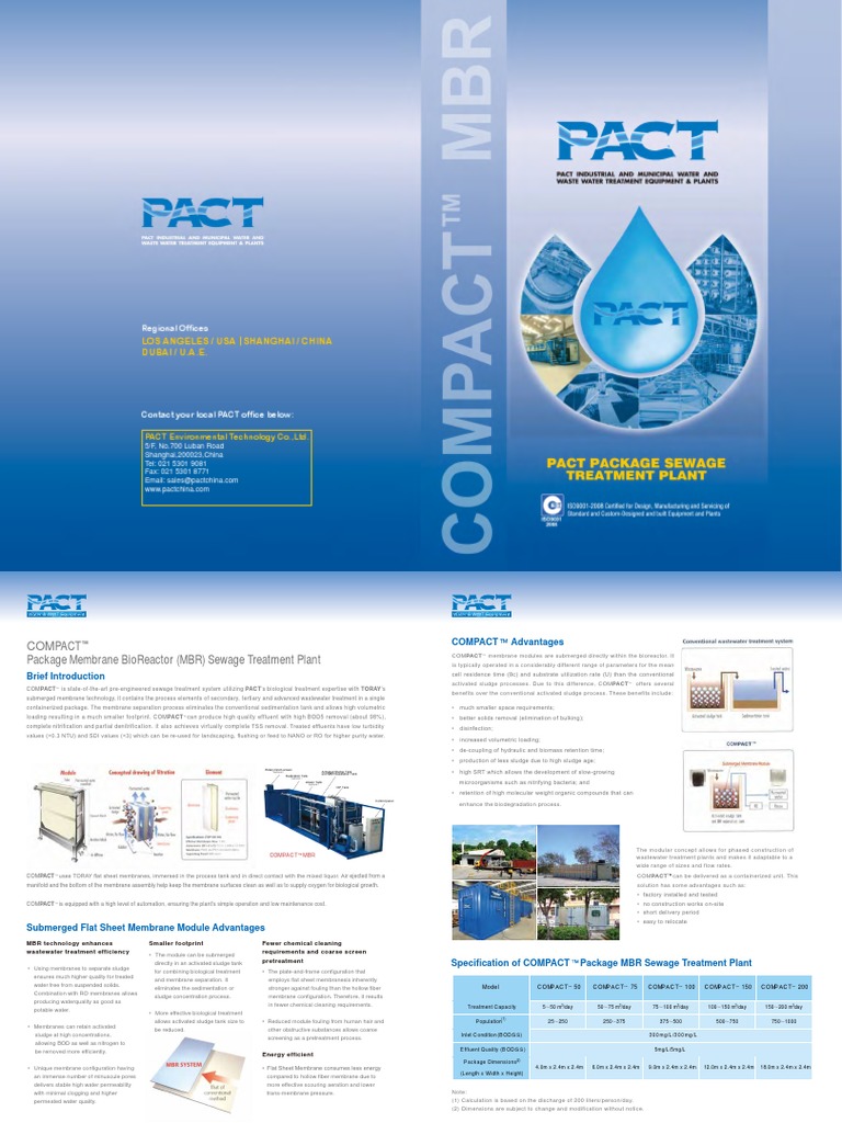 Compact MBR Sewage Treatment Overview | PDF | Sewage Treatment ...