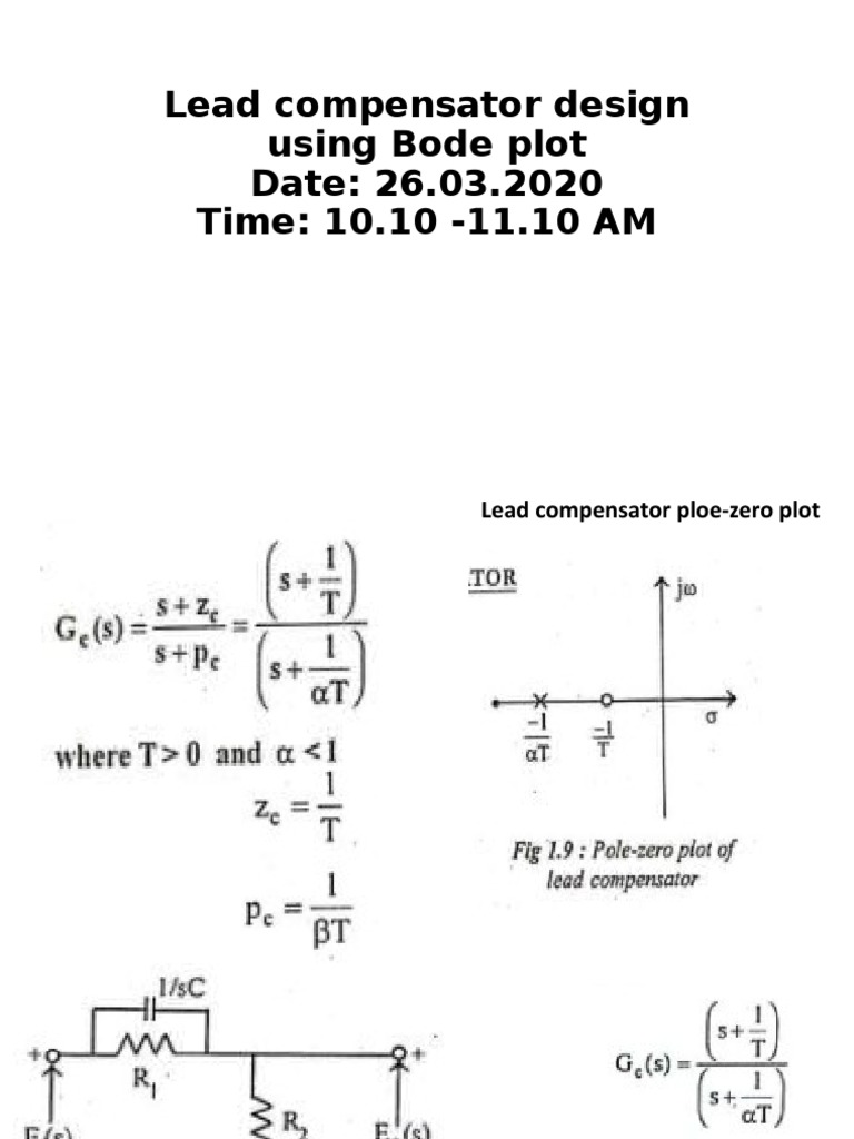 Lead Compensator Design Overview | PDF