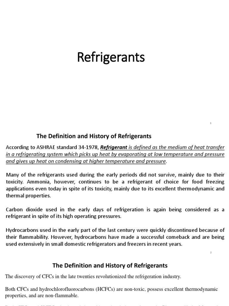 Refrigerants PDF Chlorofluorocarbon Chemical Substances