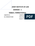 Christ Academy Institute of Law Seminar - 1 Subject - Political Science