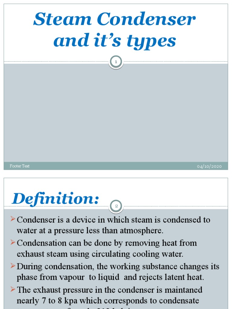 Condensers and Its Types1 PDF Steam Boiler