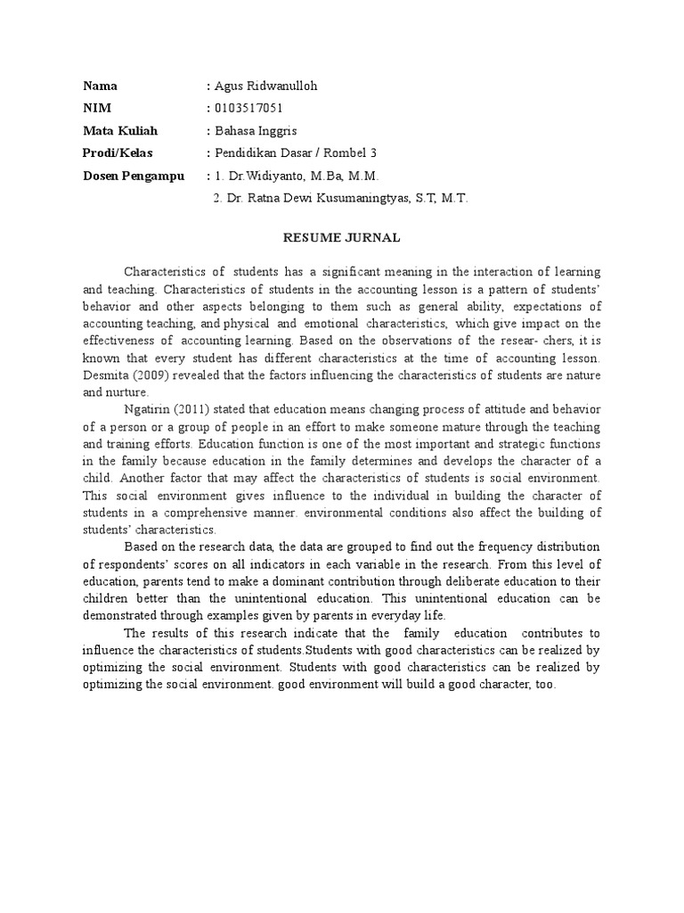 Resume Jurnal | PDF