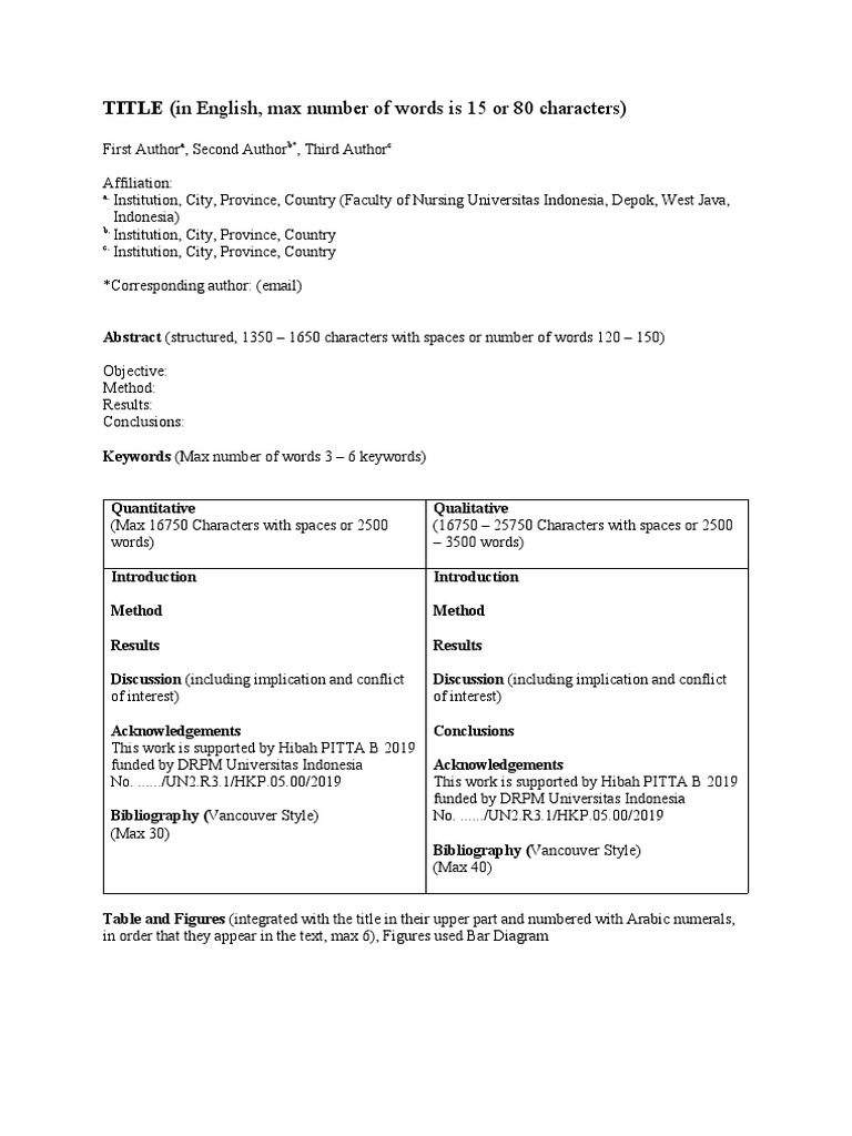 Scopus Template for Nursing Research | PDF