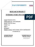 The Icfai University: Research Project Introductory Psychology