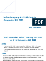 Indian Company Act 1956 Vis-À-Vis Companies Bill, 2011: Dr. K Ashok Anand