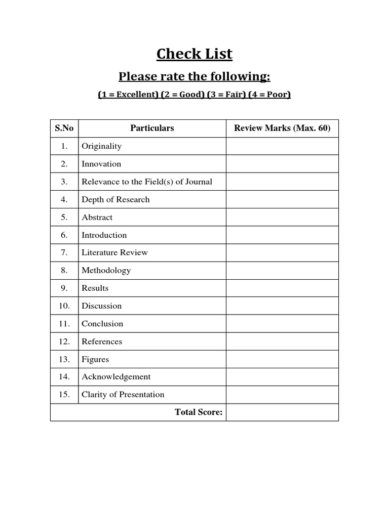 Review Article Checklist | PDF