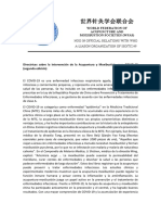 Directrices Sobre La Intervención de La Acupuntura y Moxibustión para COVID-19