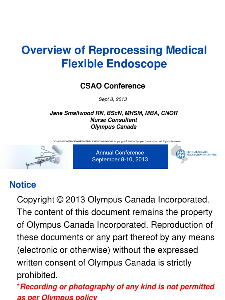 CSAO Endoscope Reprocessing PDF Endoscopy Leak