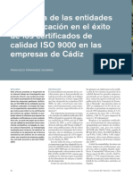 Influencia de Las Entidades de Certificación en El Éxito de Los Certificados de Calidad ISO 9000 en Las Empresas de Cádiz