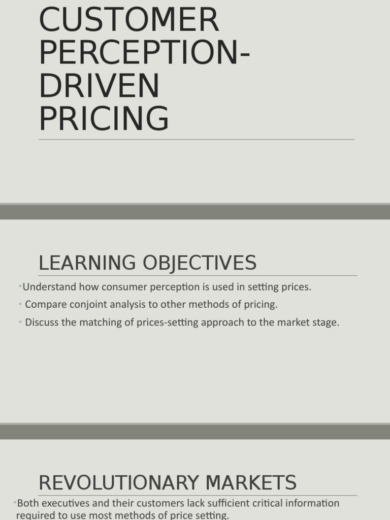 Customer Perception-Driven Pricing | PDF | Utility | Pricing