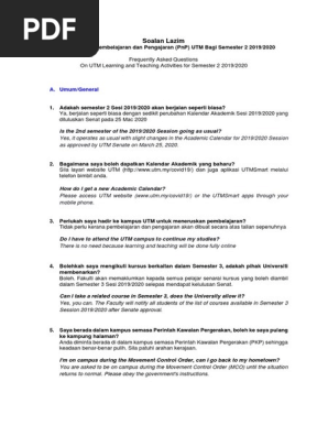 Utm Faq Pdp 27032020 Pdf Pdf Thesis Inquiry