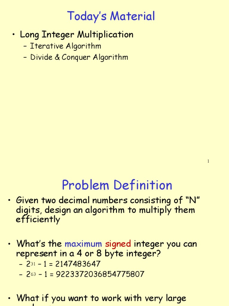 Efficient Long Integer Multiplication Techniques | PDF | Key ...