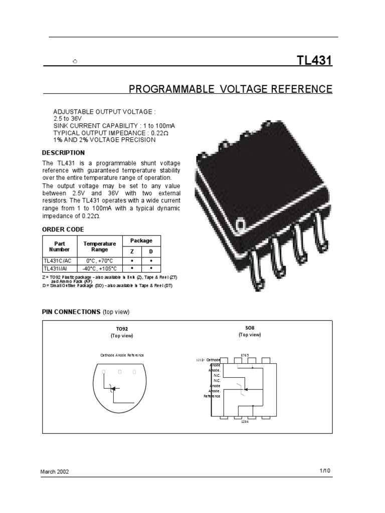 Programmable Voltage Reference: Description | PDF | Electrical ...