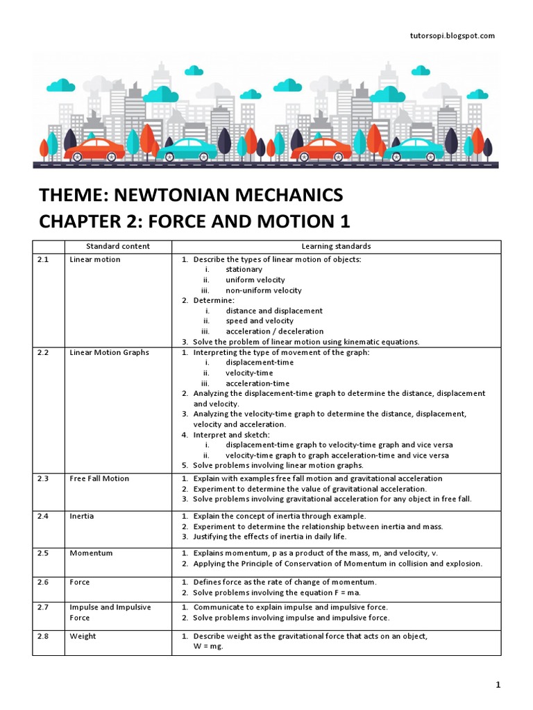 4 2 Force And Motion 1 Pdf Velocity Force