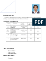 Pavithra.B: Course Institution Board/ University Year of Completion Marks % /cgpa