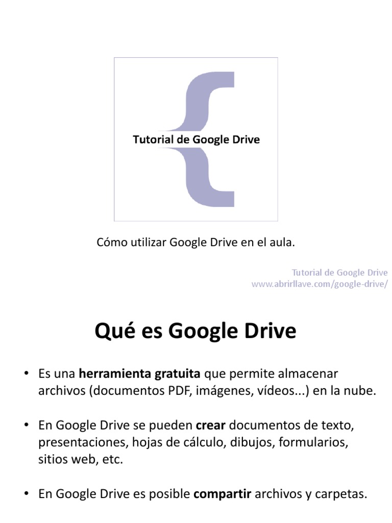 Tutorial de Google Drive PDF | PDF | Gmail | Archivo de computadora