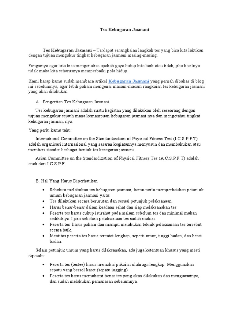 Materi Dan Latihan Soal Pjok Xi Docx