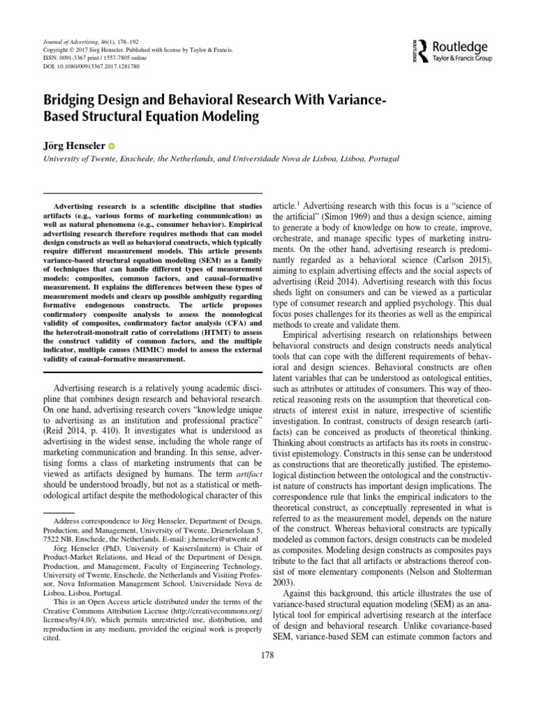 Hensler (2017) Buidling Design and Behavioral Research With Variance