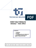 First Half Results January - June 2012