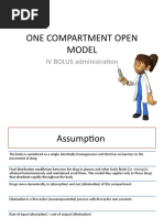 ONE COMPARTMENT OPEN MODEL IV Bolus Administration