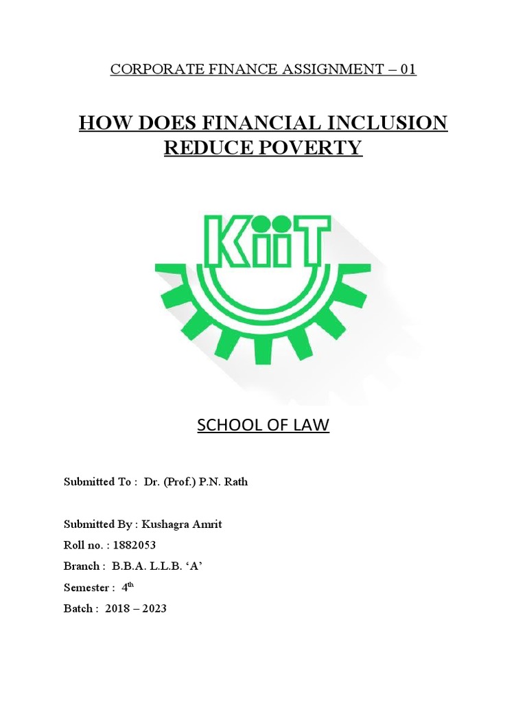 Financial Inclusion's Role in Poverty Reduction | PDF | Financial ...